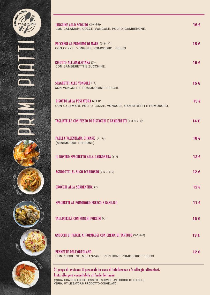 Menu di Da Salvatore 