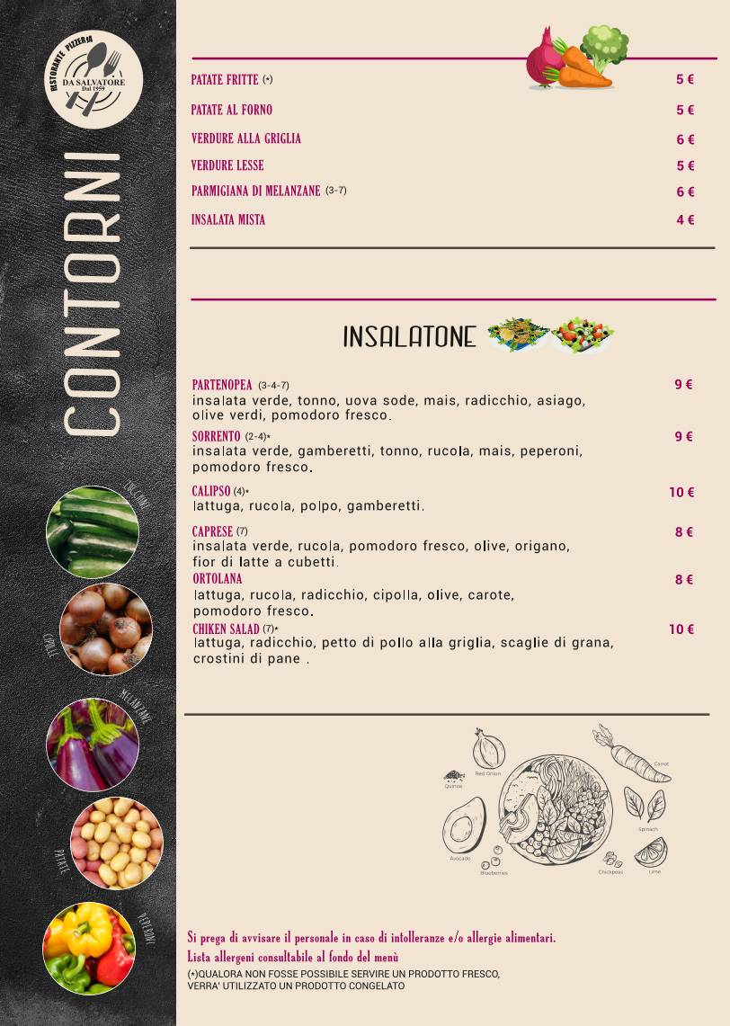 Menu di Da Salvatore 