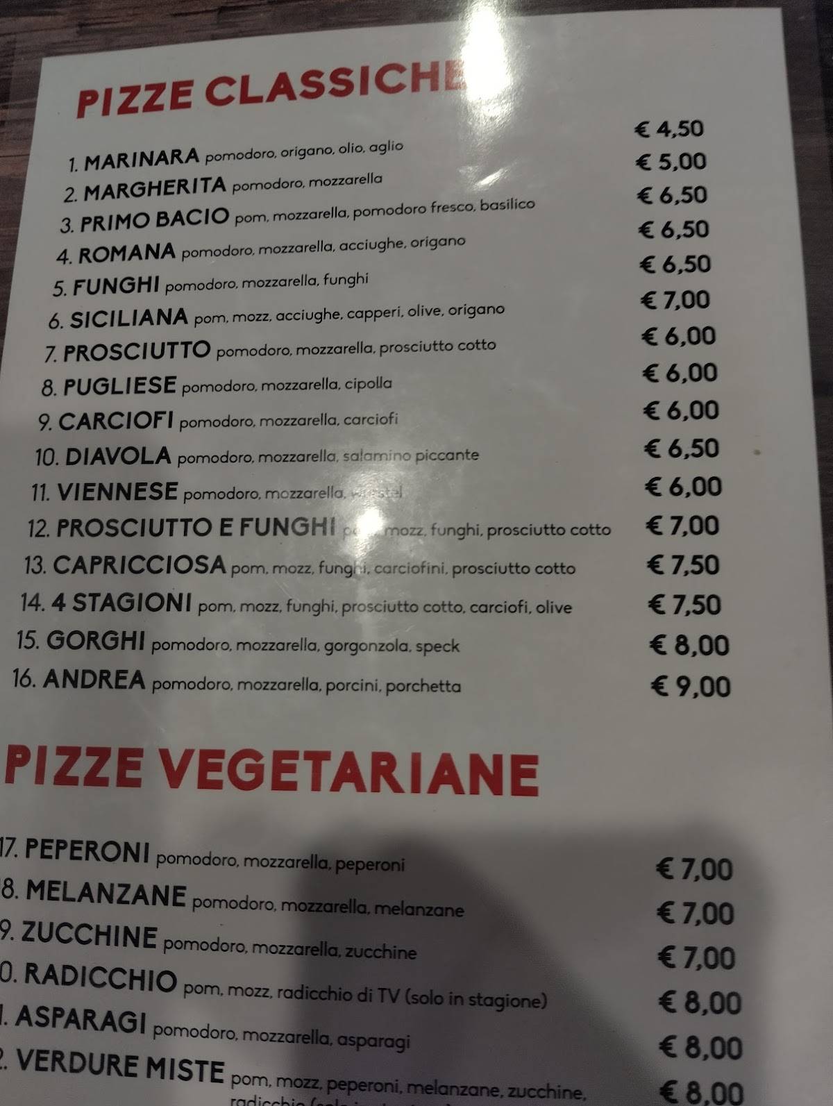 Menu di Dae tose 