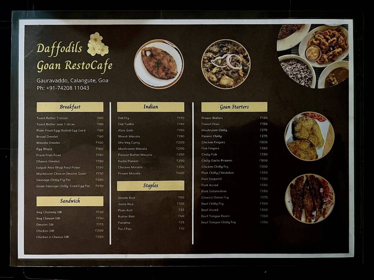 Daffodils Corner menu