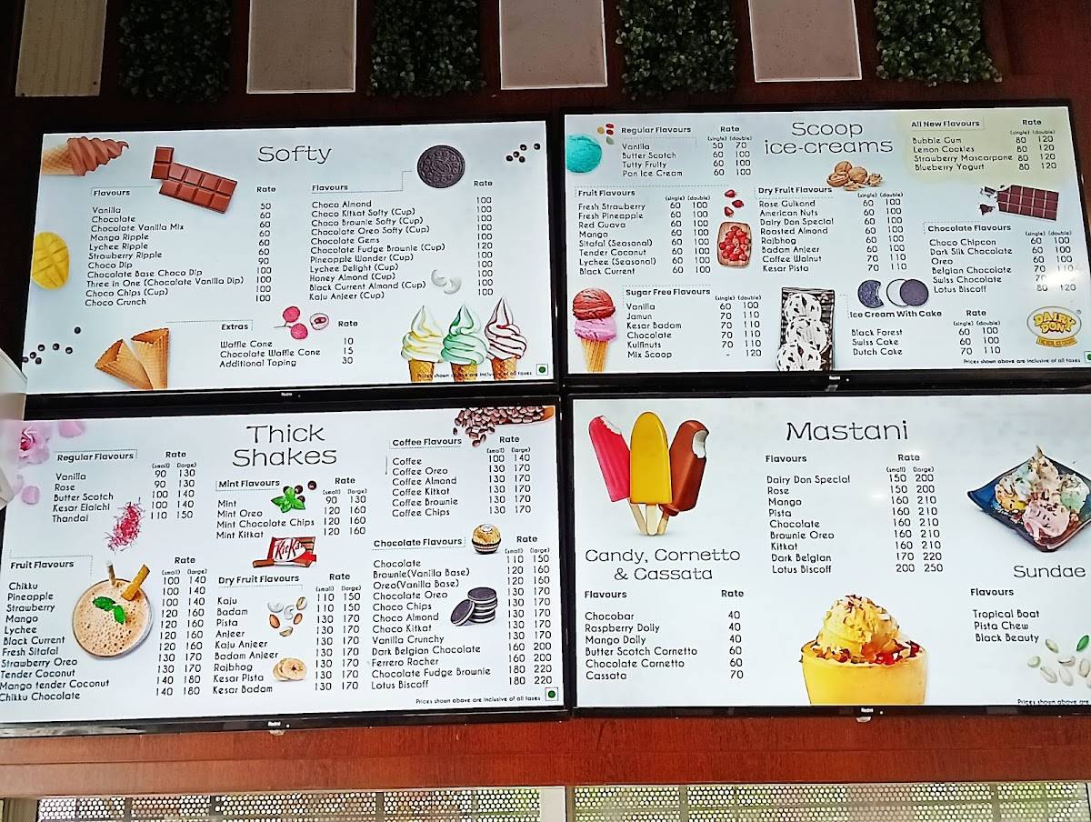 Dairy Don menu