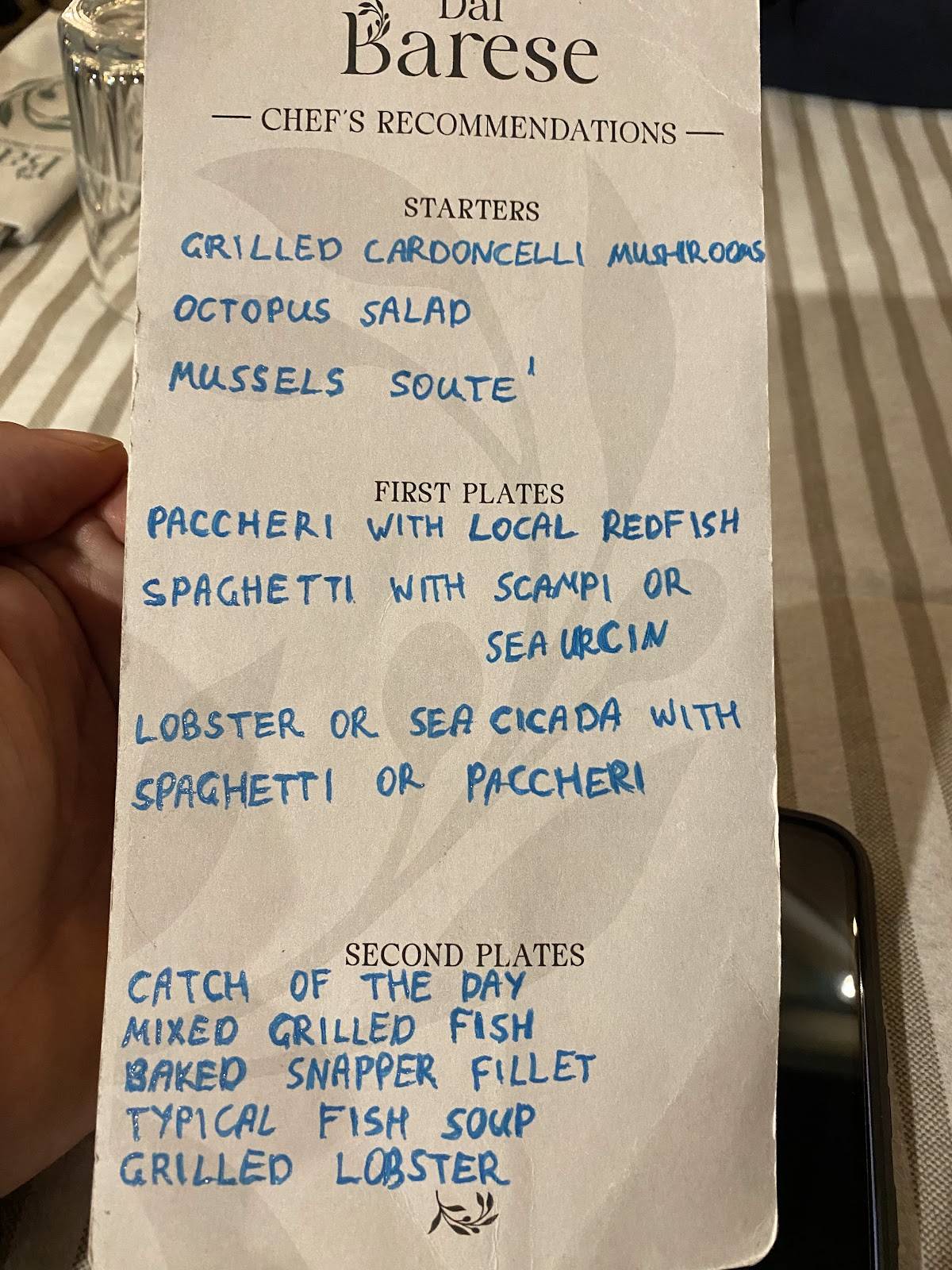 Menu di Dal Barese 