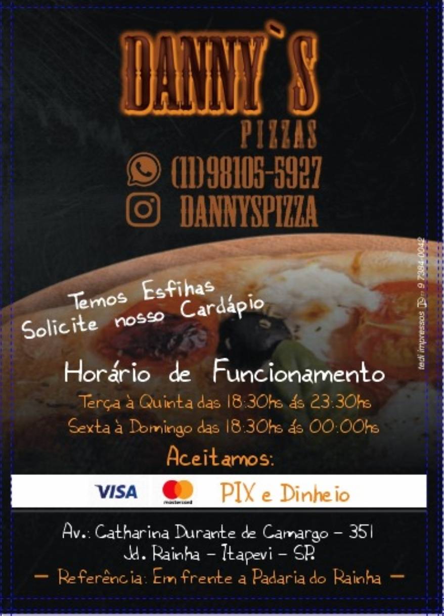 Dannyspizzas cardápio
