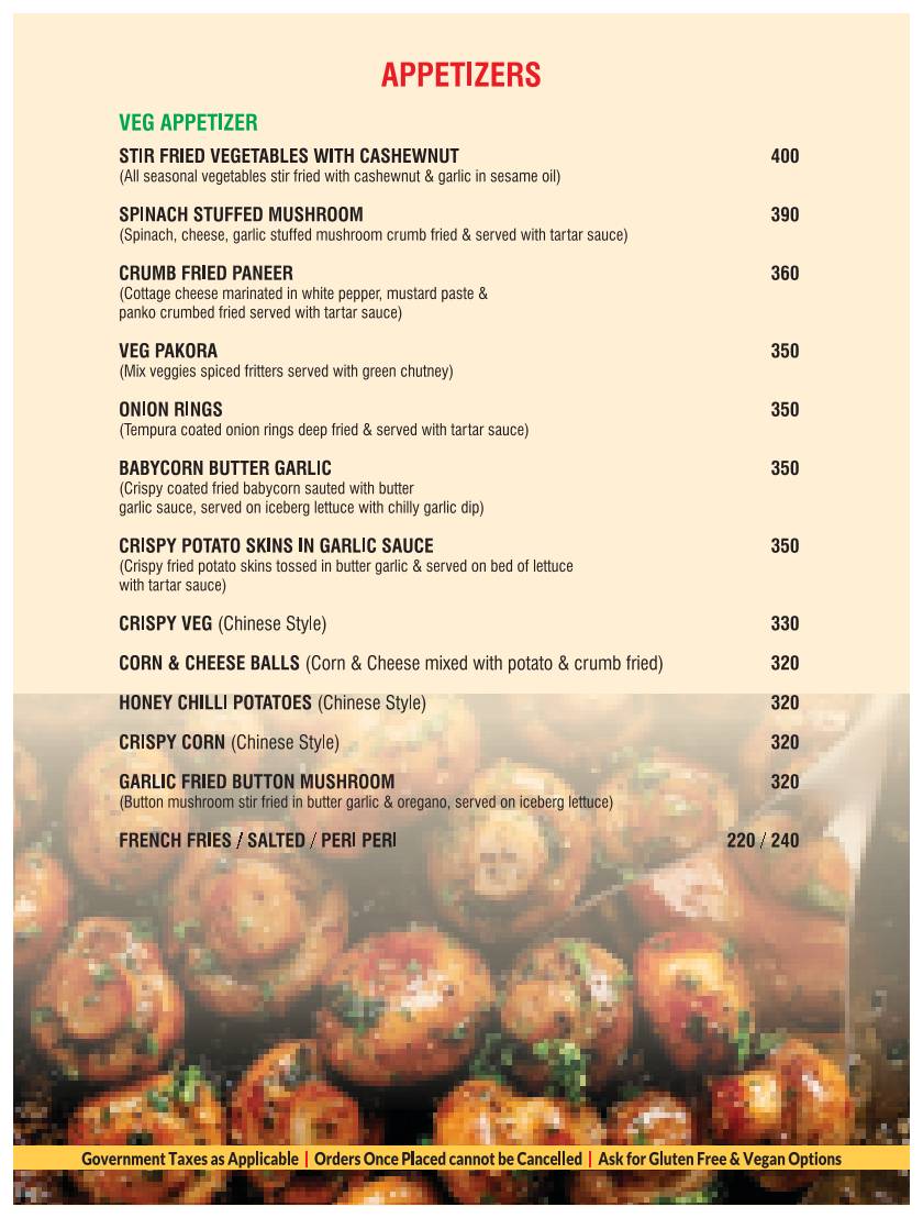 De Baga Deck Restaurant & Bar menu