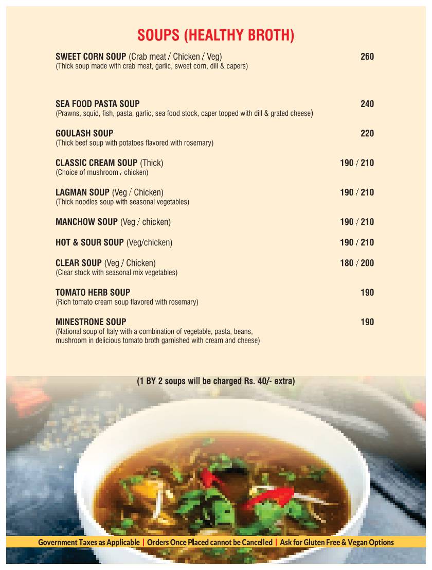 De Baga Deck Restaurant & Bar menu