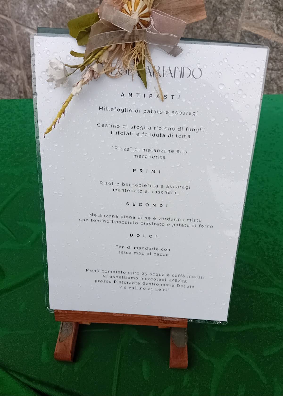 Menu di Delizie Ristorante Gastronomia 