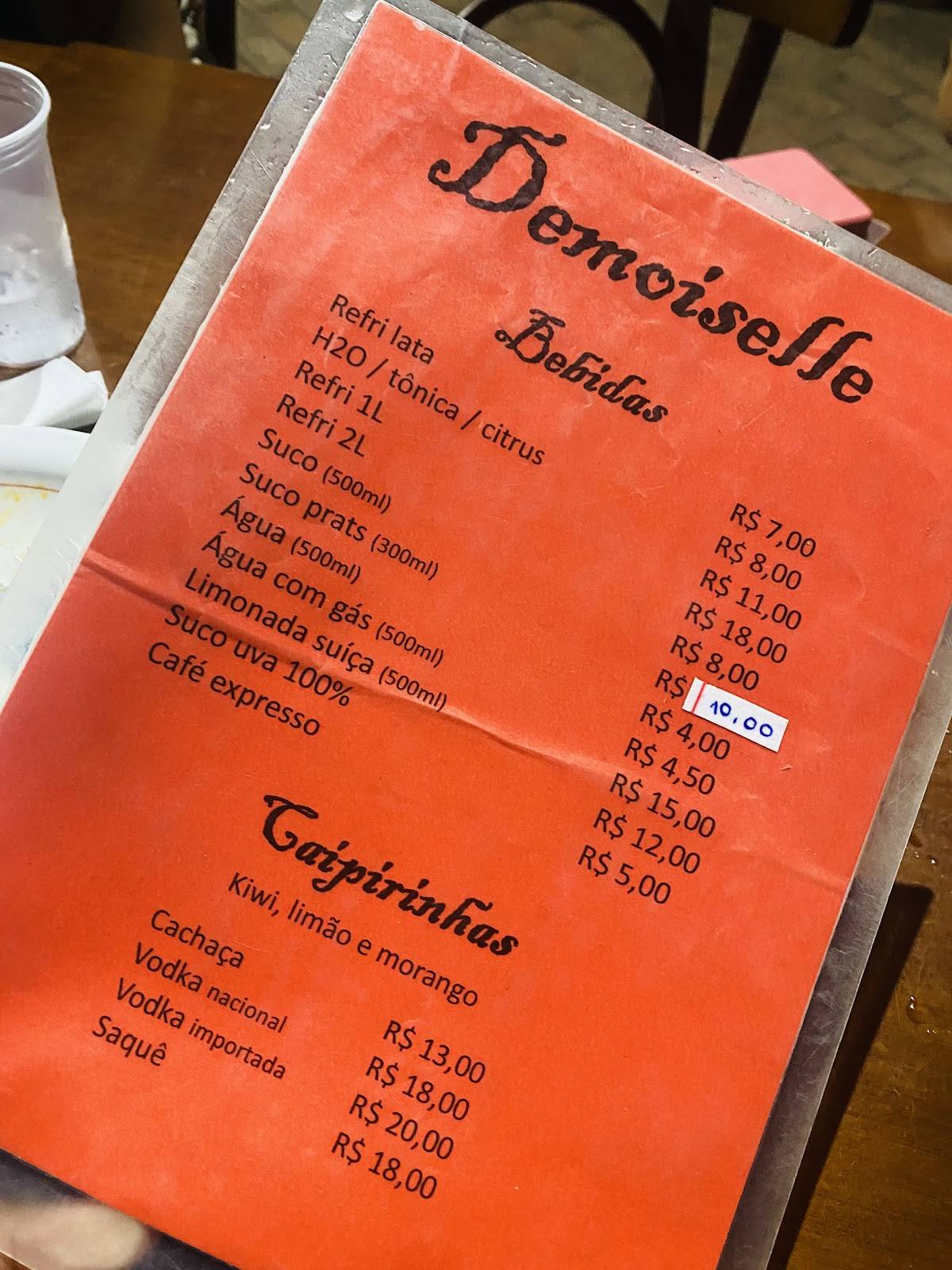 Demoiselle Pizzaria e Choperia cardápio