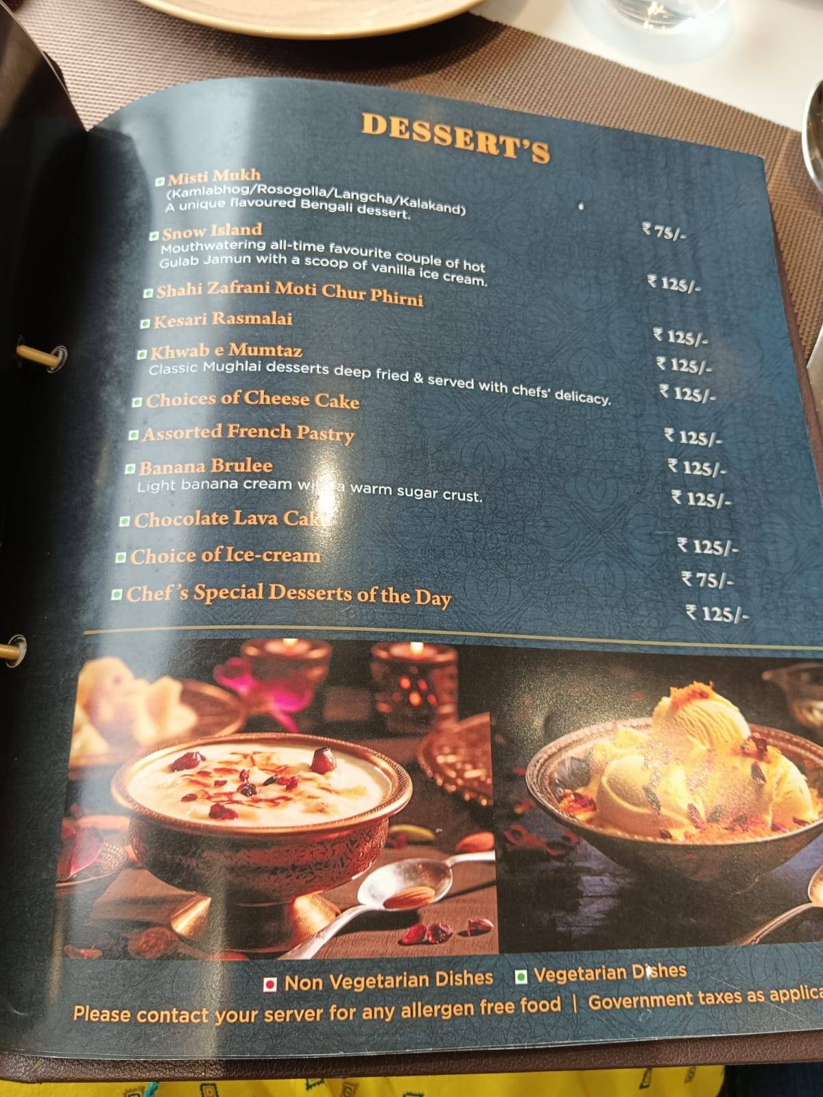 Desh Pardesh menu