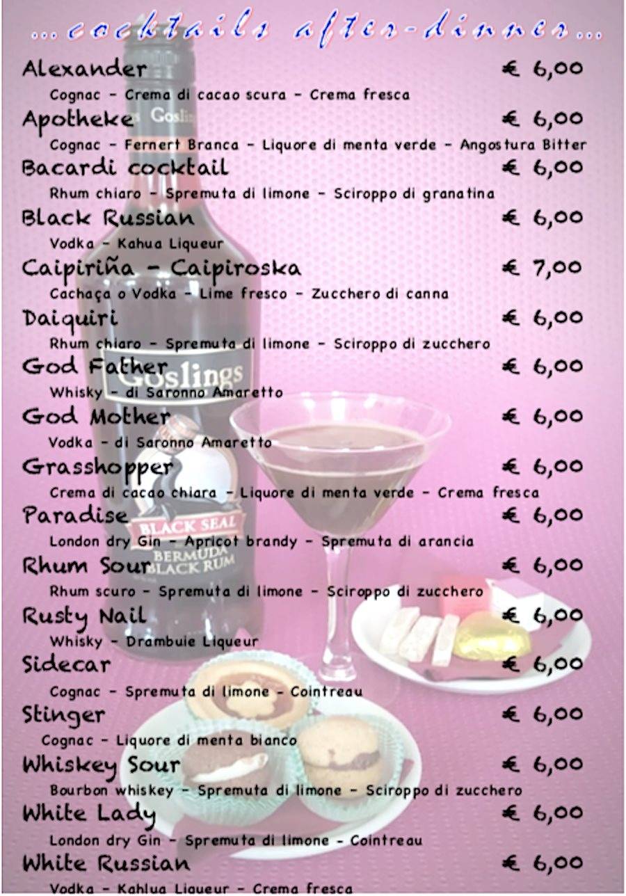 Menu di Cafe' La Tour Di Maurizio Villa & C. Sas 