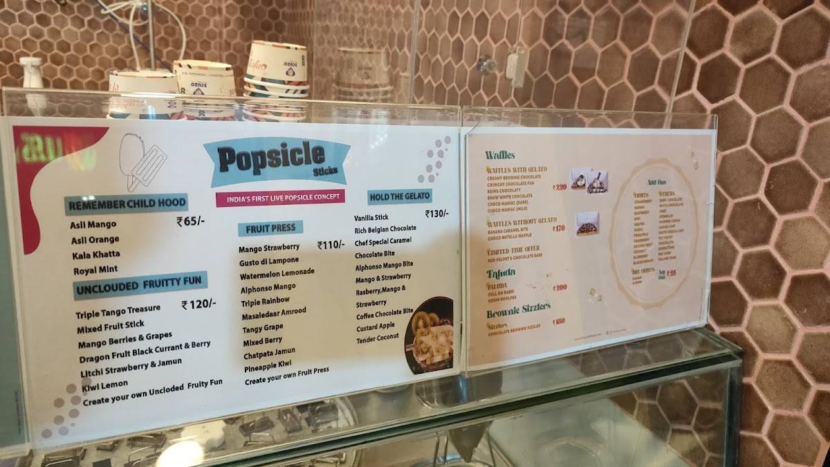 Scuzo Ice 'O' Magic menu