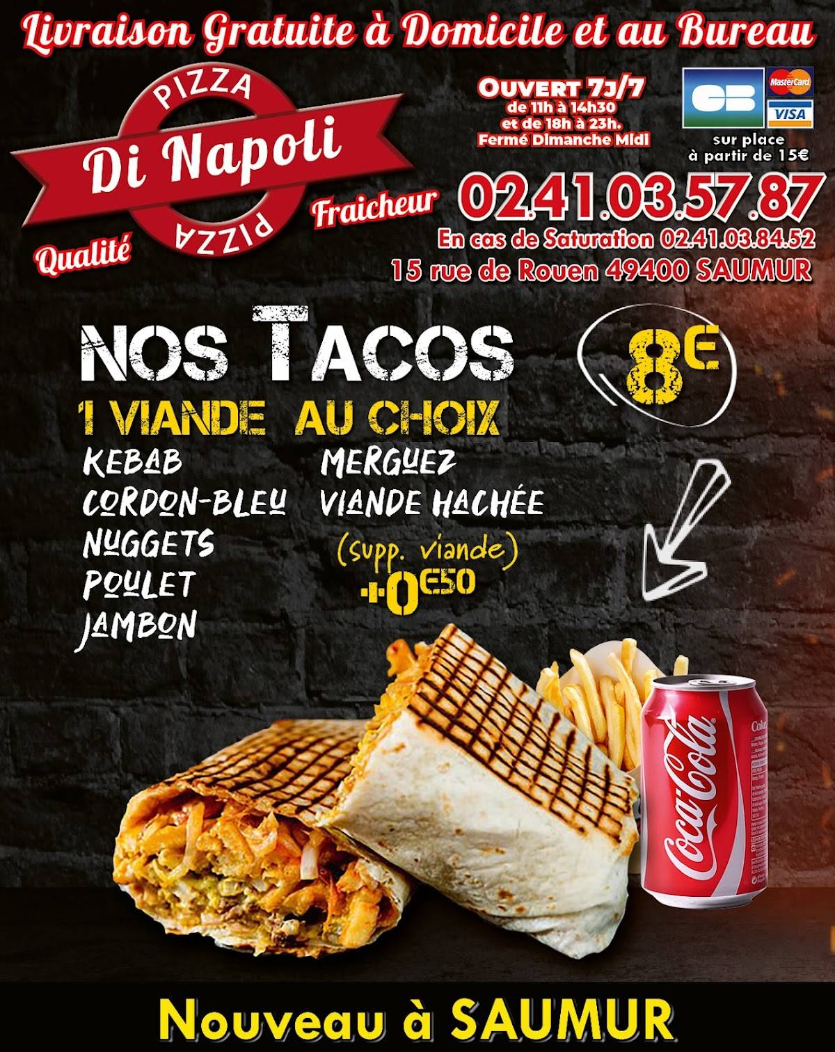 Menu Au DiNapoli Pizza Restaurant Saumur Menu Au DiNapoli Pizza Restaurant Saumur