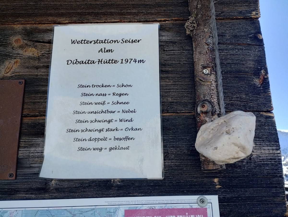 Menu di Puflatschhütte Rifugio Dibaita 