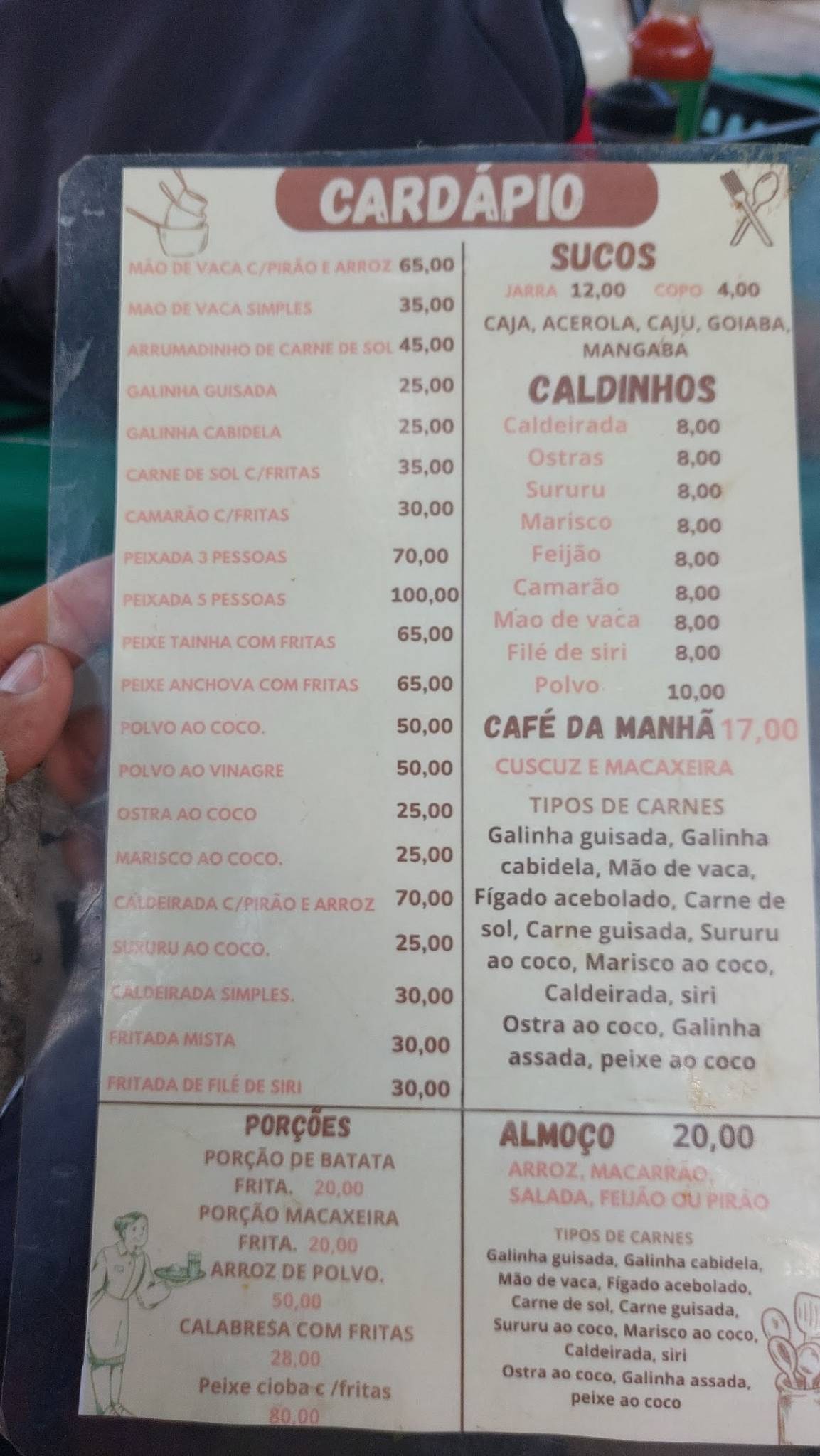 Dija clube e restaurante cardápio
