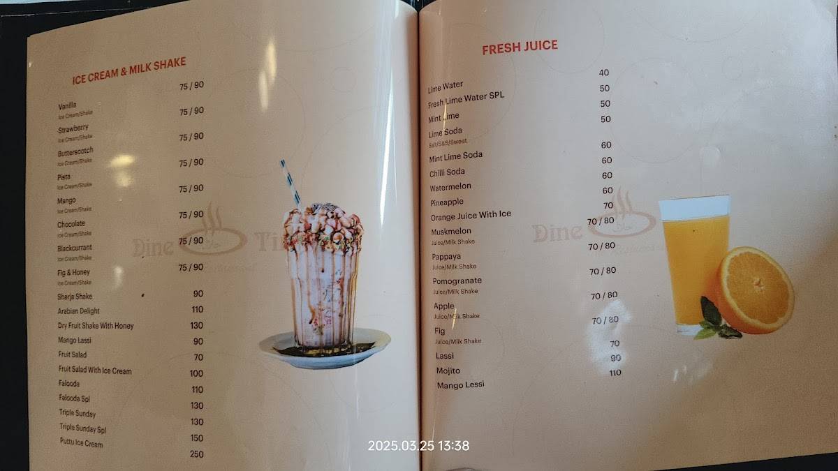 Dine Time menu