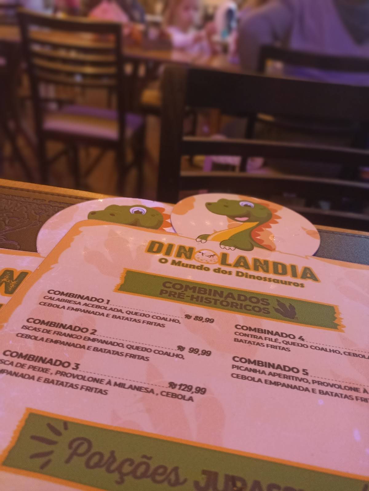 Dinolandia - O mundo dos Dinossauros cardápio
