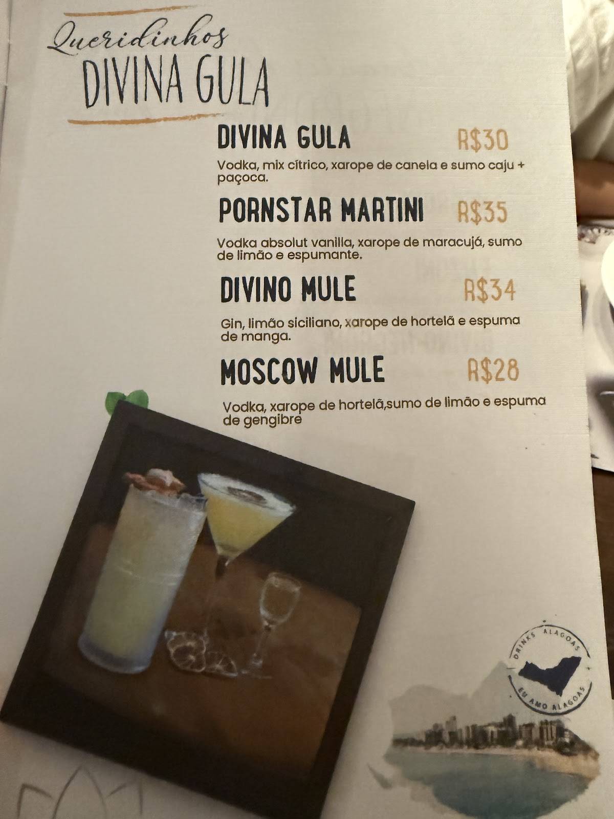 Divina Gula cardápio