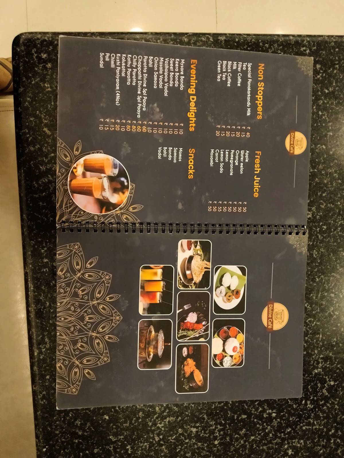 Divine Cafe Katpadi menu