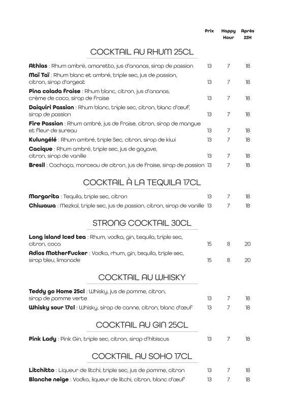 Menu de Dogstar