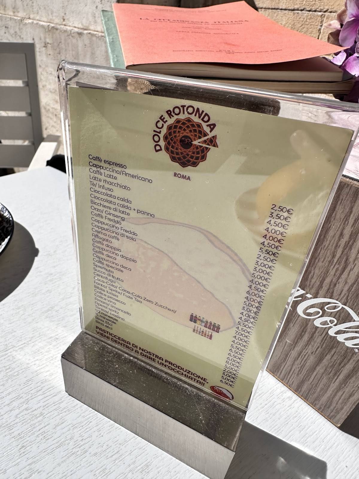 Menu di Dolce Rotonda 