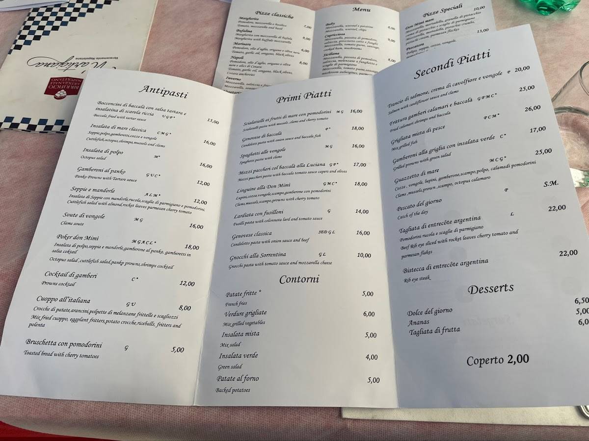 Menu di Don Mimì 
