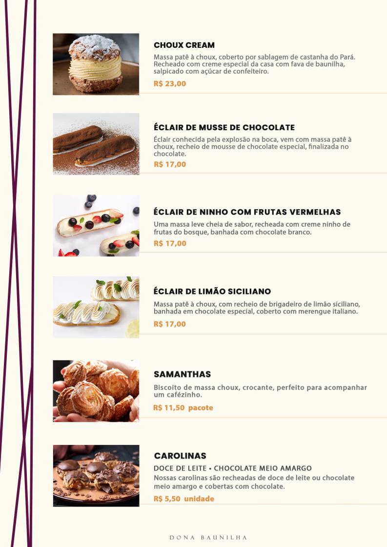 Dona Baunilha Doceria e Salgados - Ribeirão Preto cardápio
