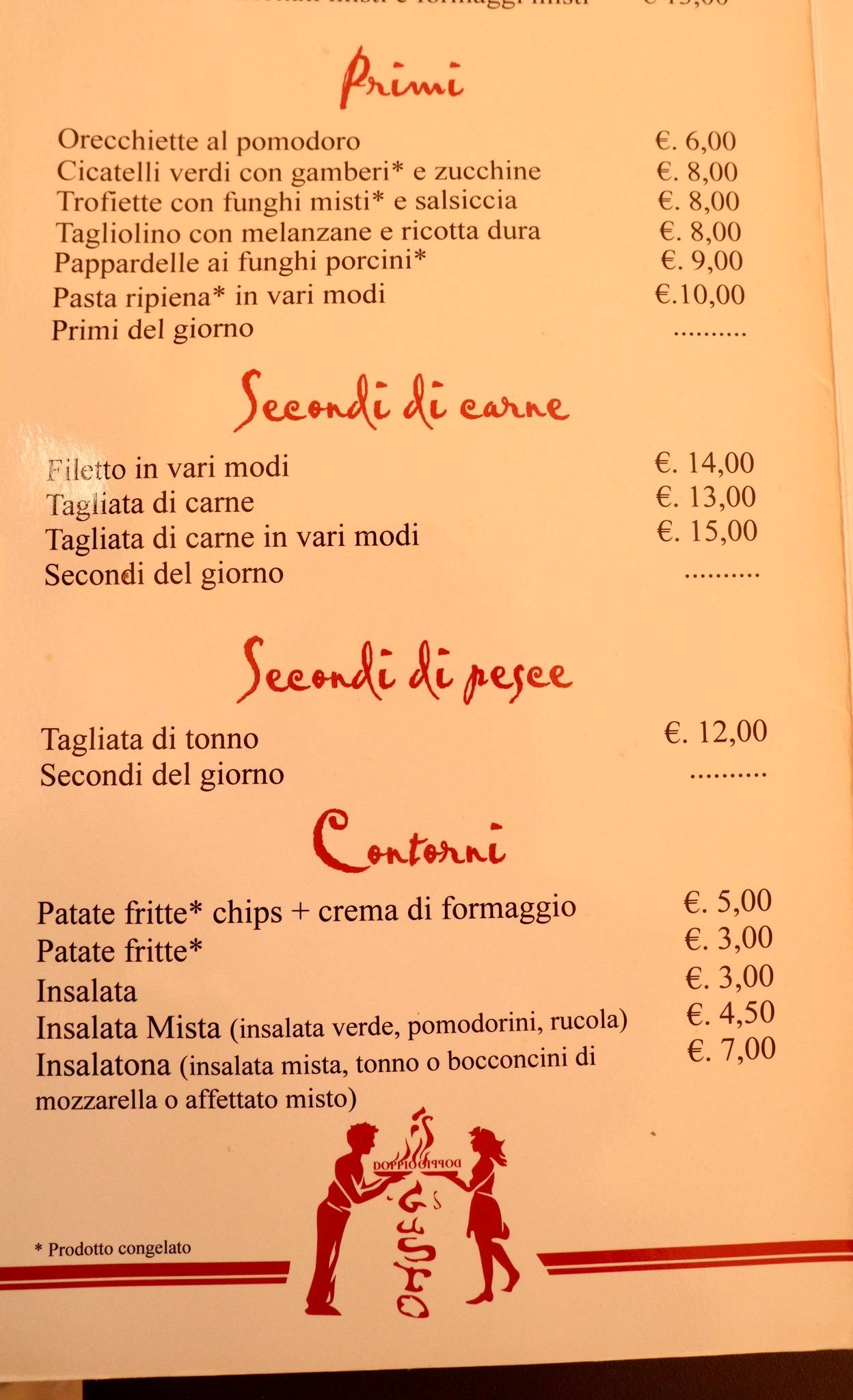 Menu di Doppio Gusto 