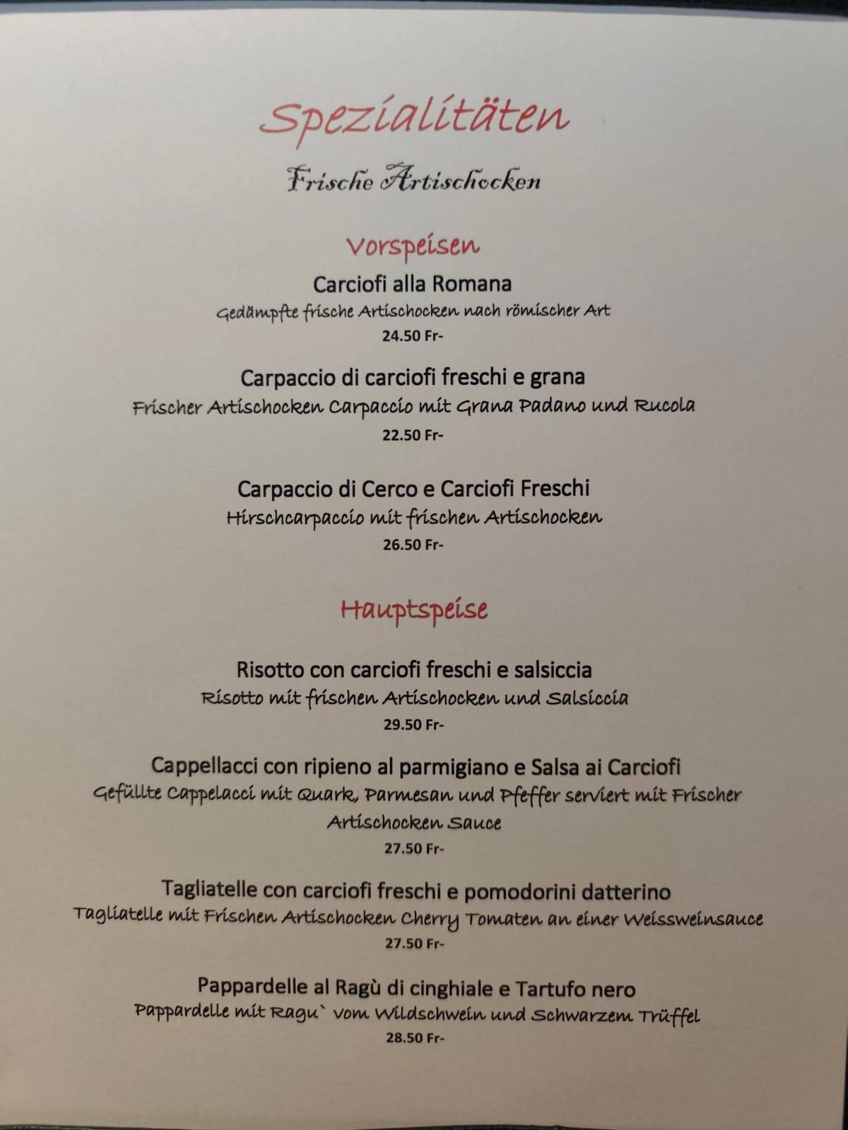 Menu di Doppio Gusto 