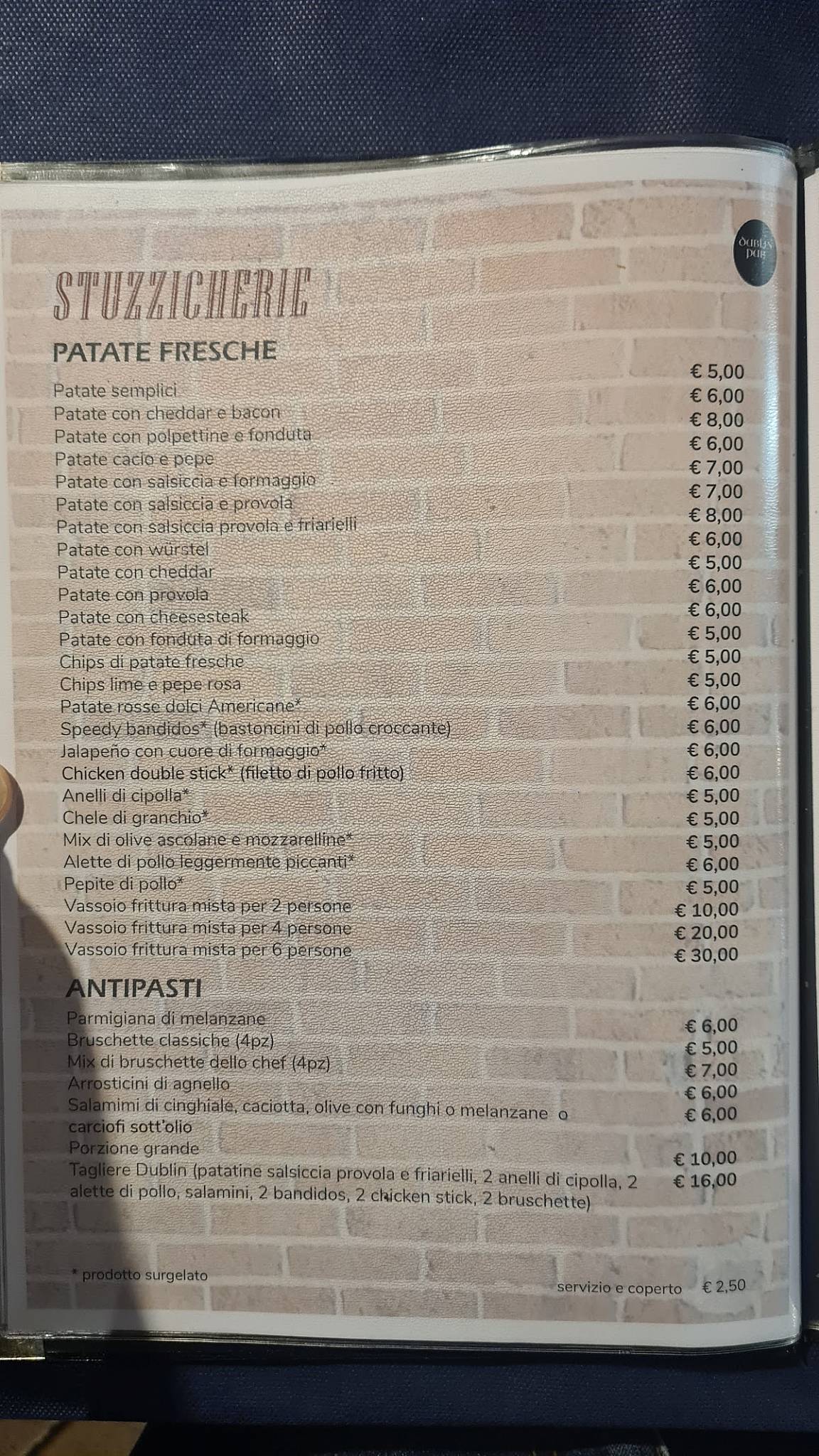 Menu di Dublin Pub 