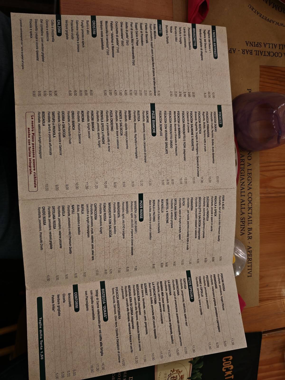 Menu di Dukas 