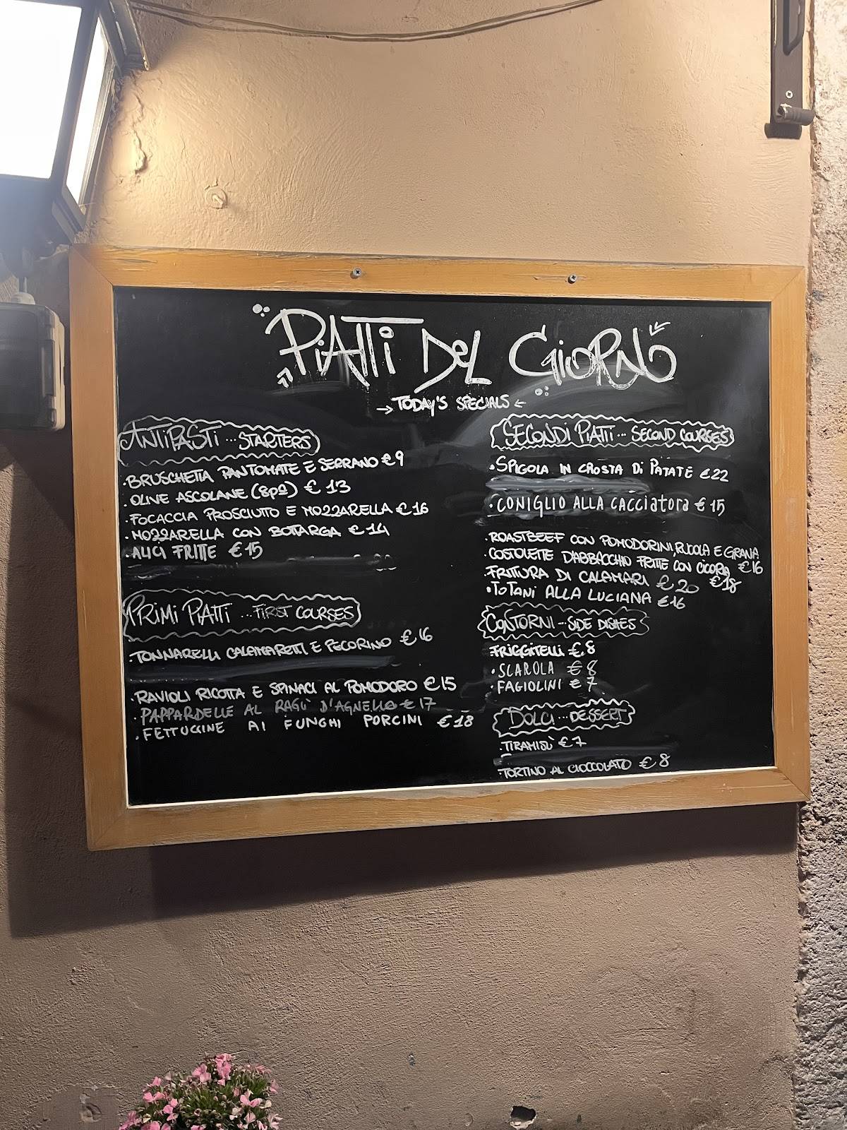 Menu di È Passata la Moretta 