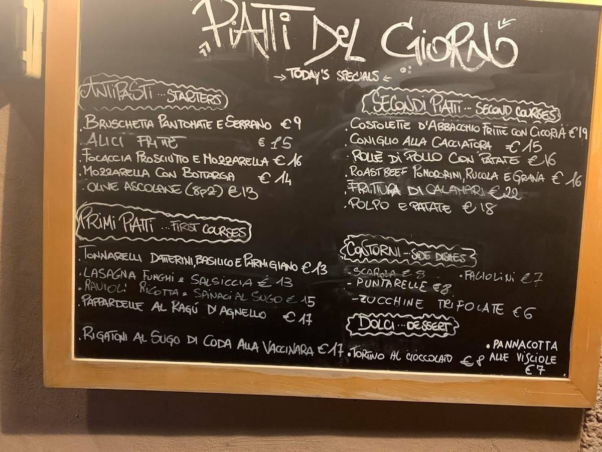 Menu di È Passata la Moretta 