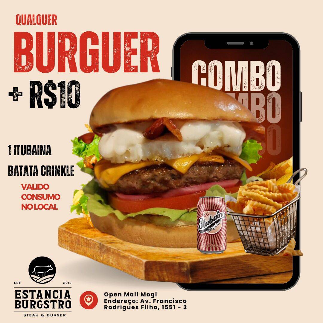 ESTÂNCIA BURGSTRO Hamburgueria Artesanal cardápio