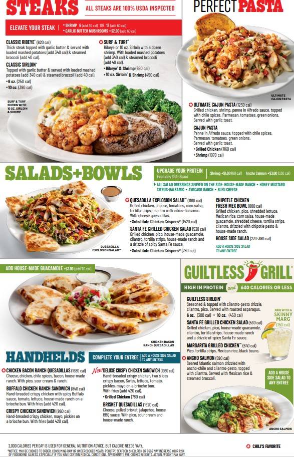 Menu de Chili's Grill & Bar