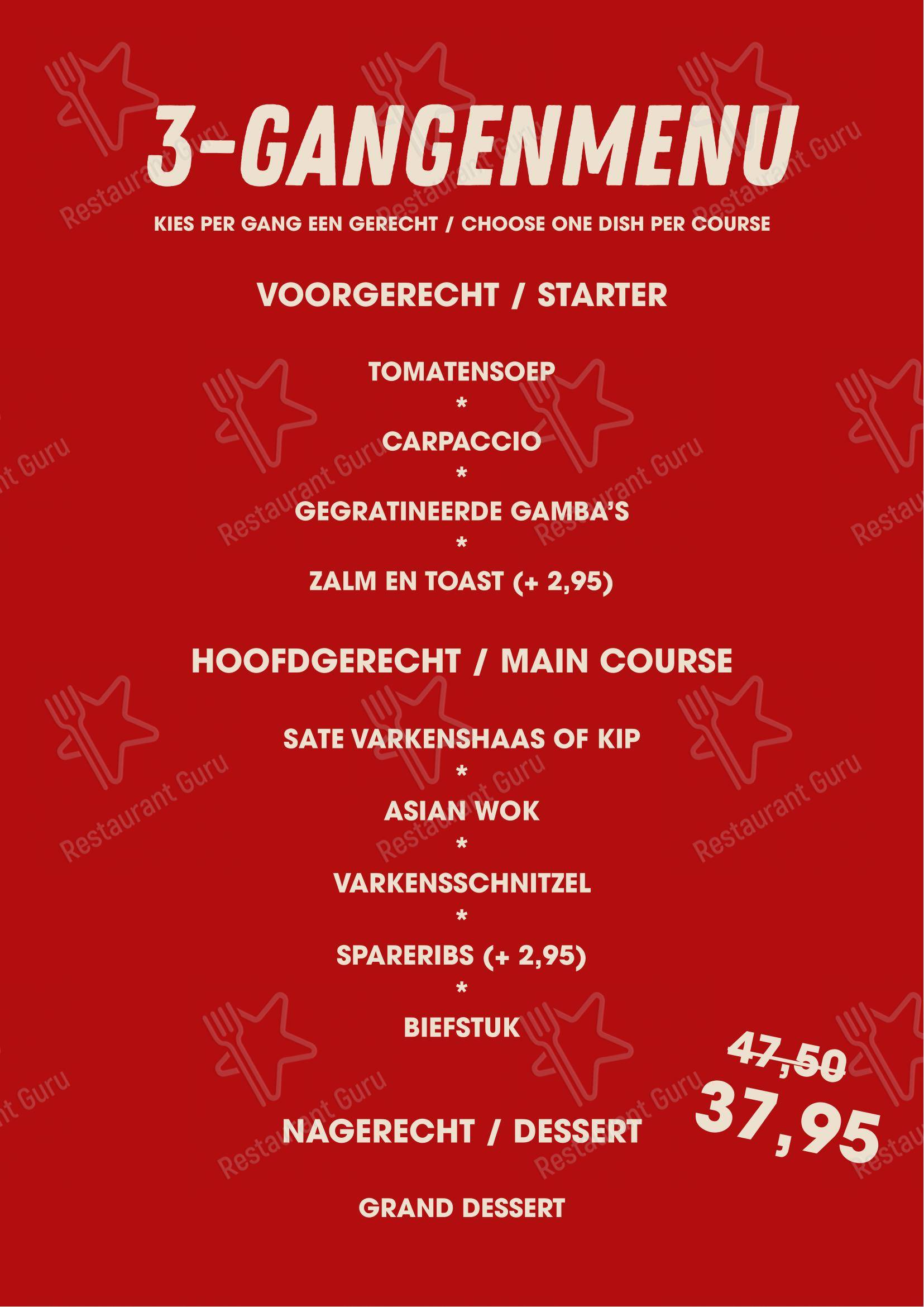 Menu pour Eetcafé De Halve Maan café