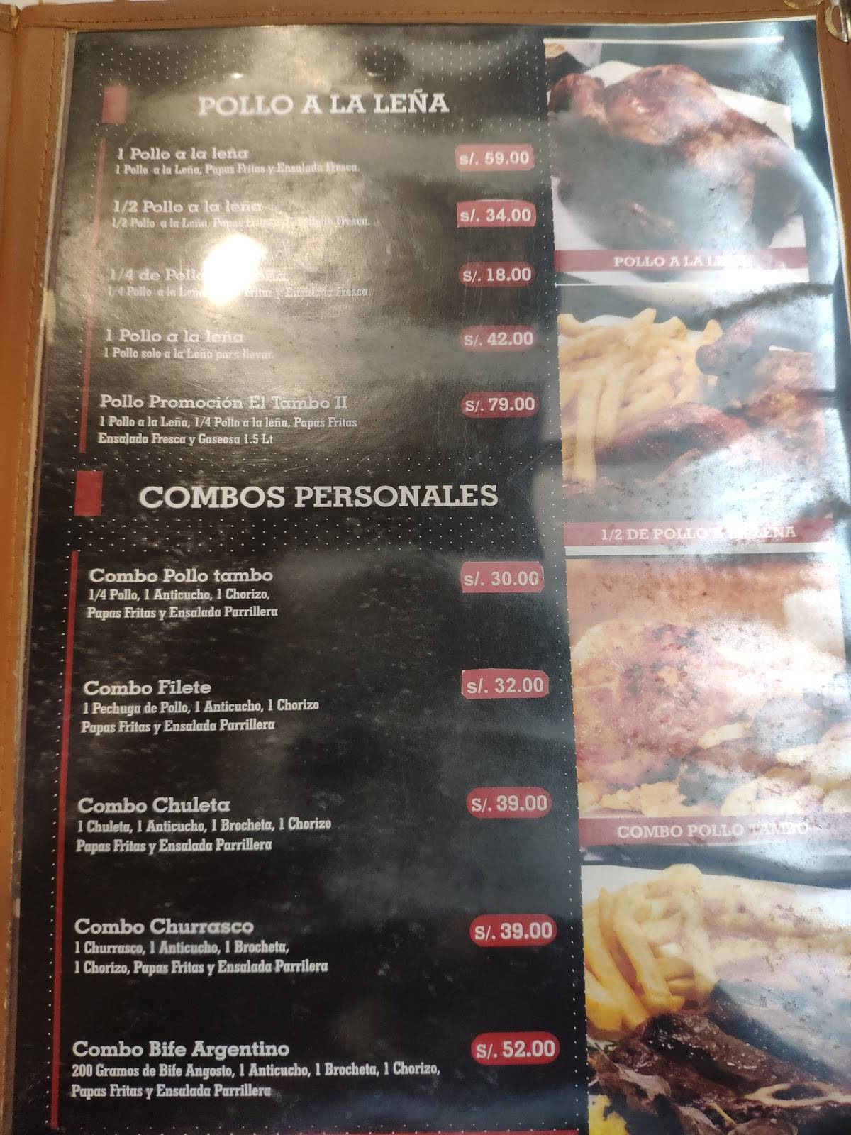 Carta del restaurante TAMBO II, La Molina, LM- 15026