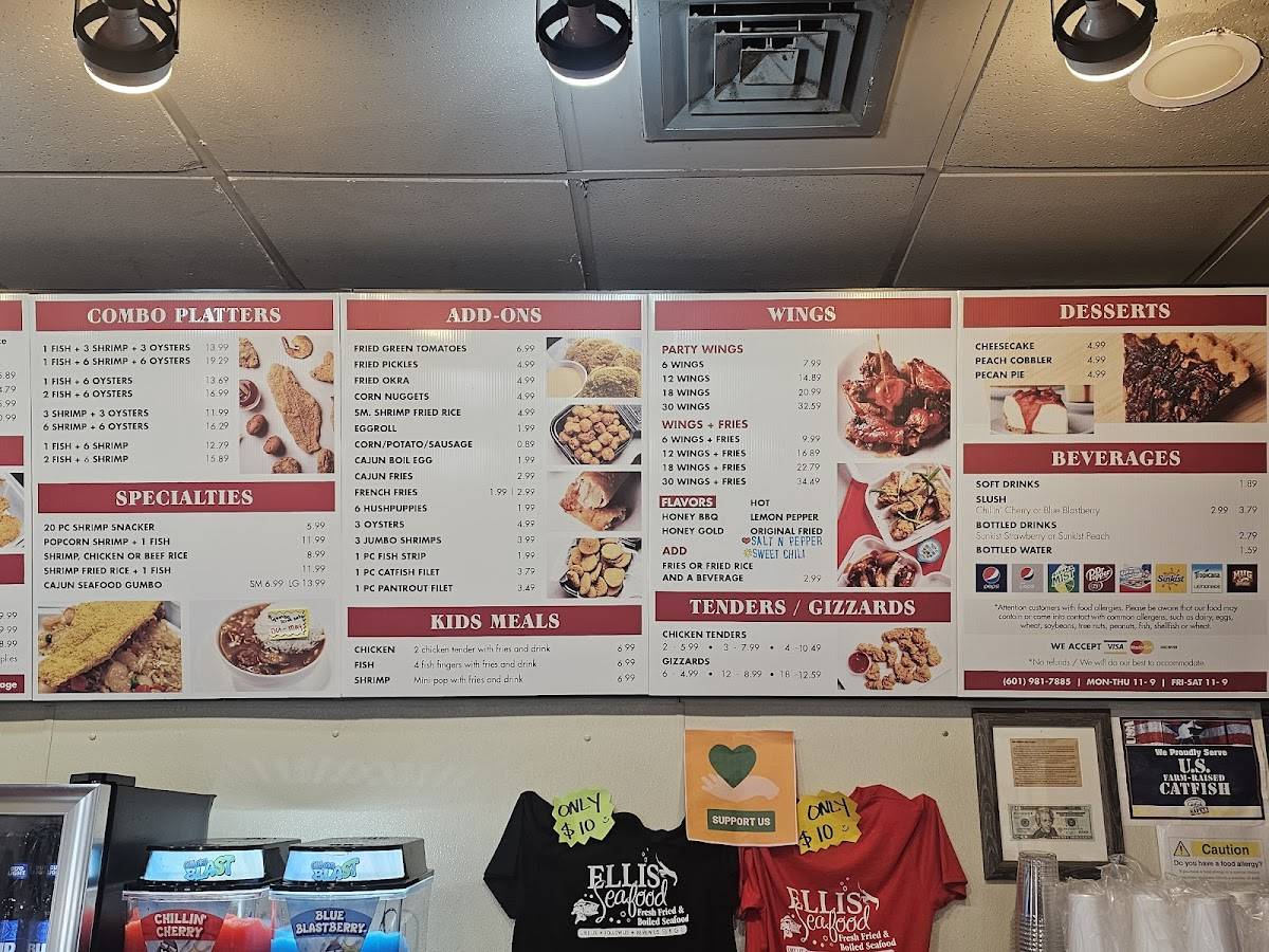 Ellis seafood menu sales