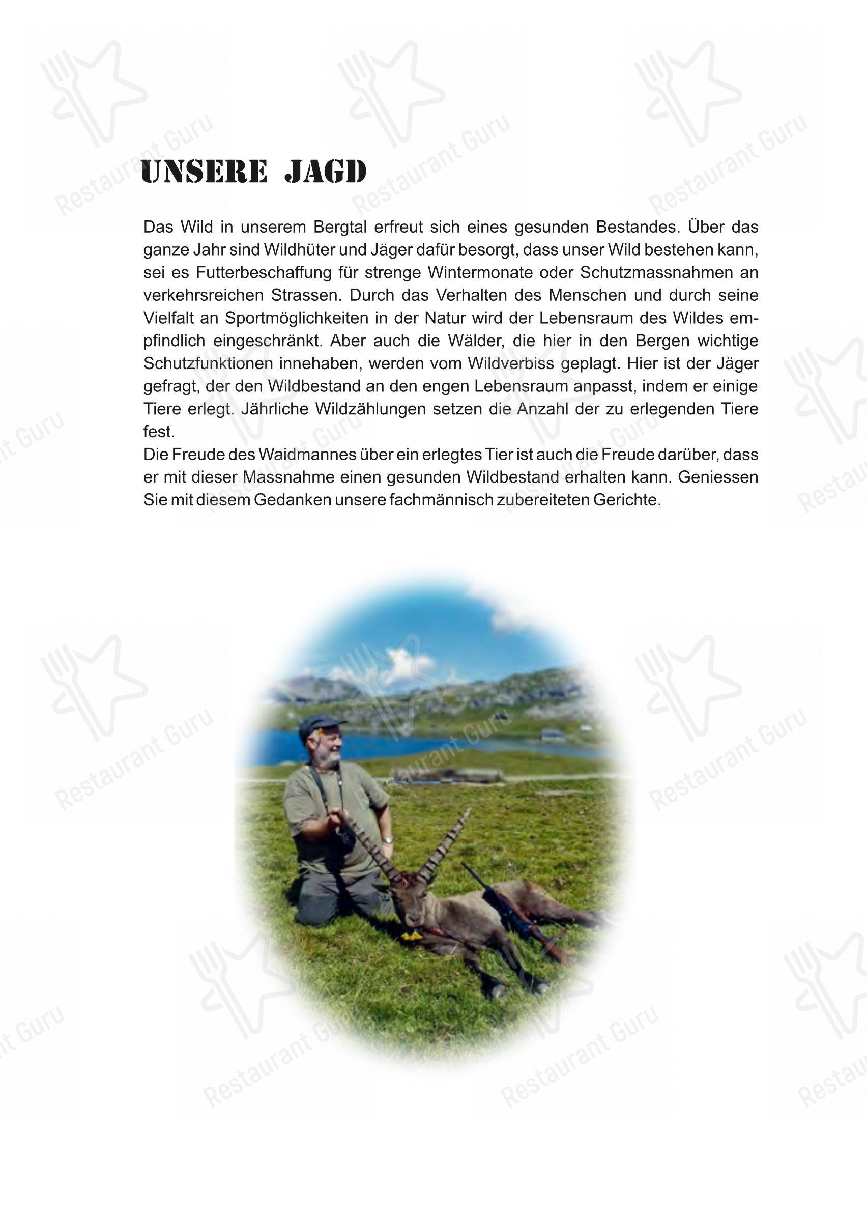 Lunch Menu per Restaurant Ende der Welt in Engelberg
