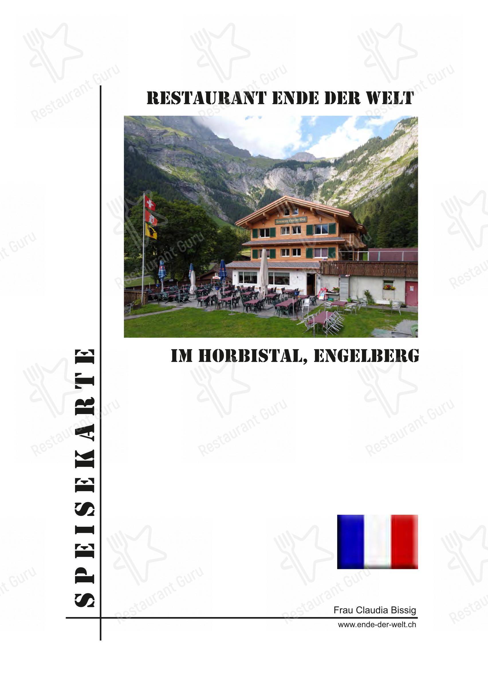 Крафт меню per Restaurant Ende der Welt ristorante