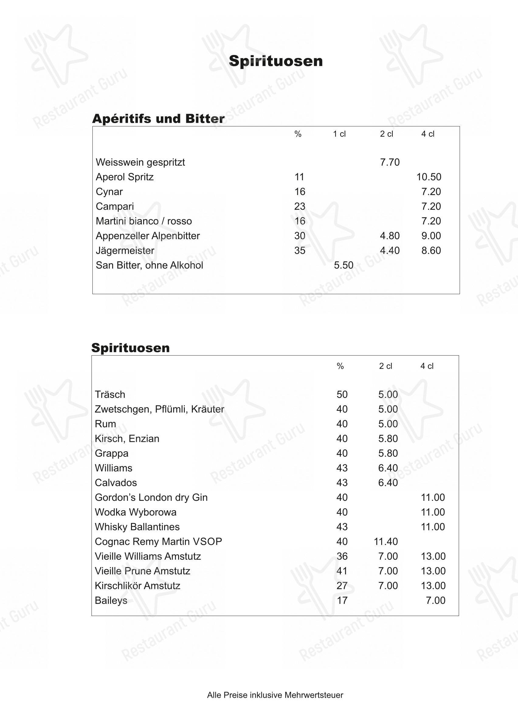 Menu di Restaurant Ende der Welt - 菜单