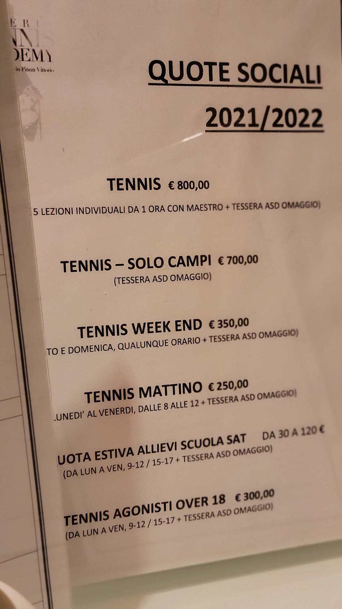 Menu di Esperia Ristorante 