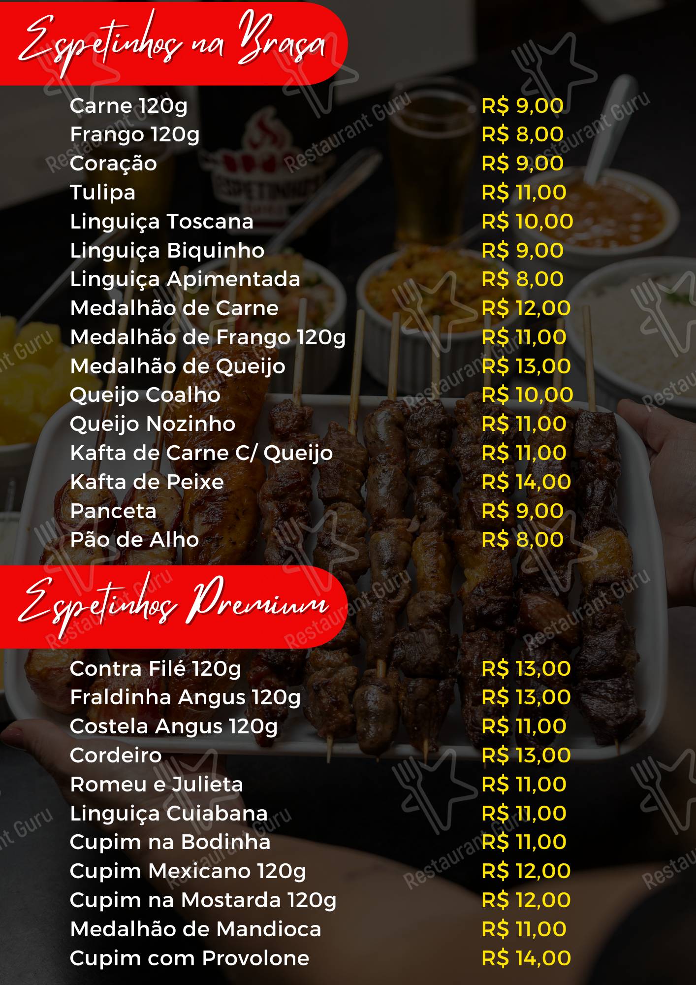 Espetinho's Grill Restaurante cardápio