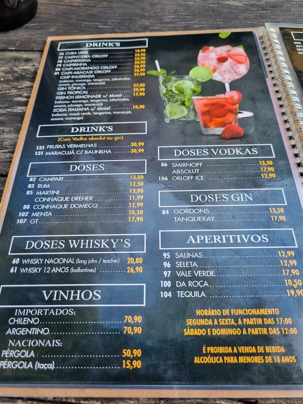 Espeto Castelo cardápio