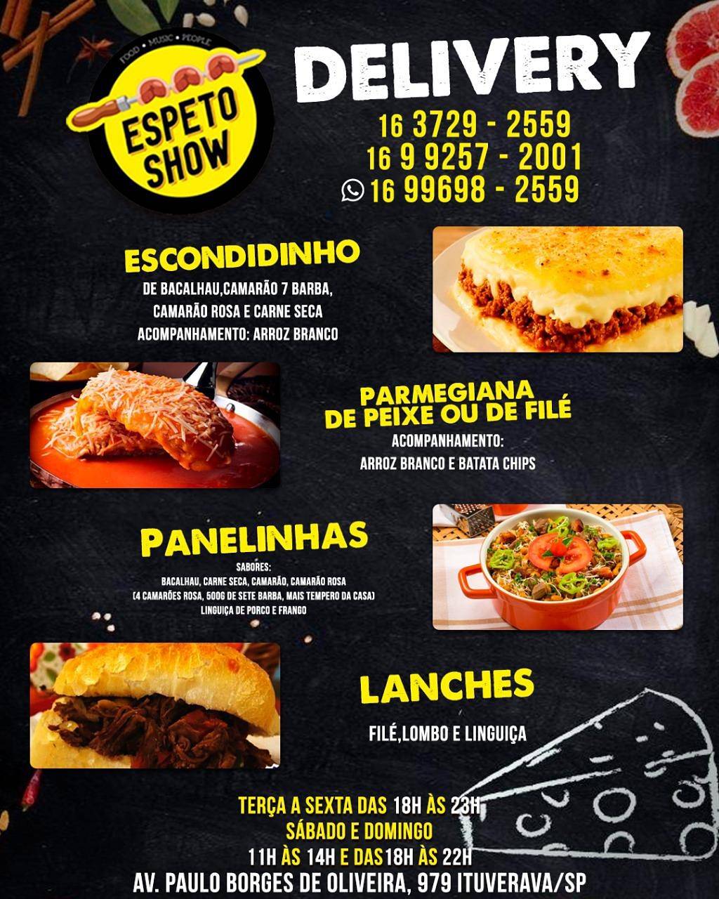 Espeto Show cardápio