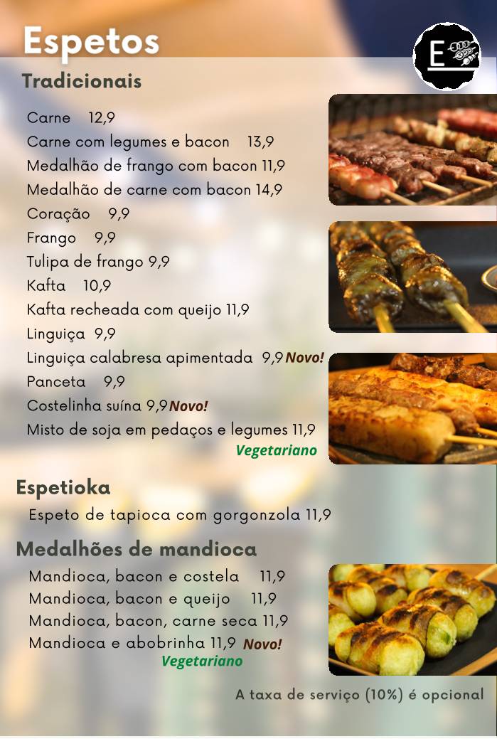 Esquina dos Espetos cardápio