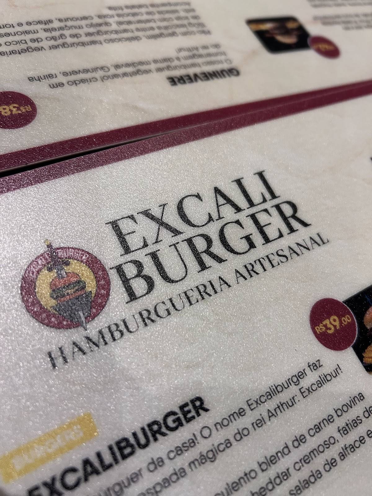 Excaliburger - Castelo cardápio