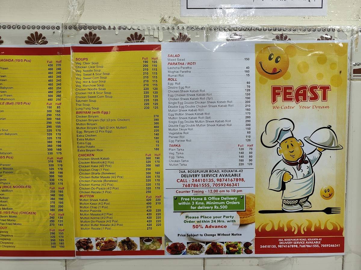 FEAST menu