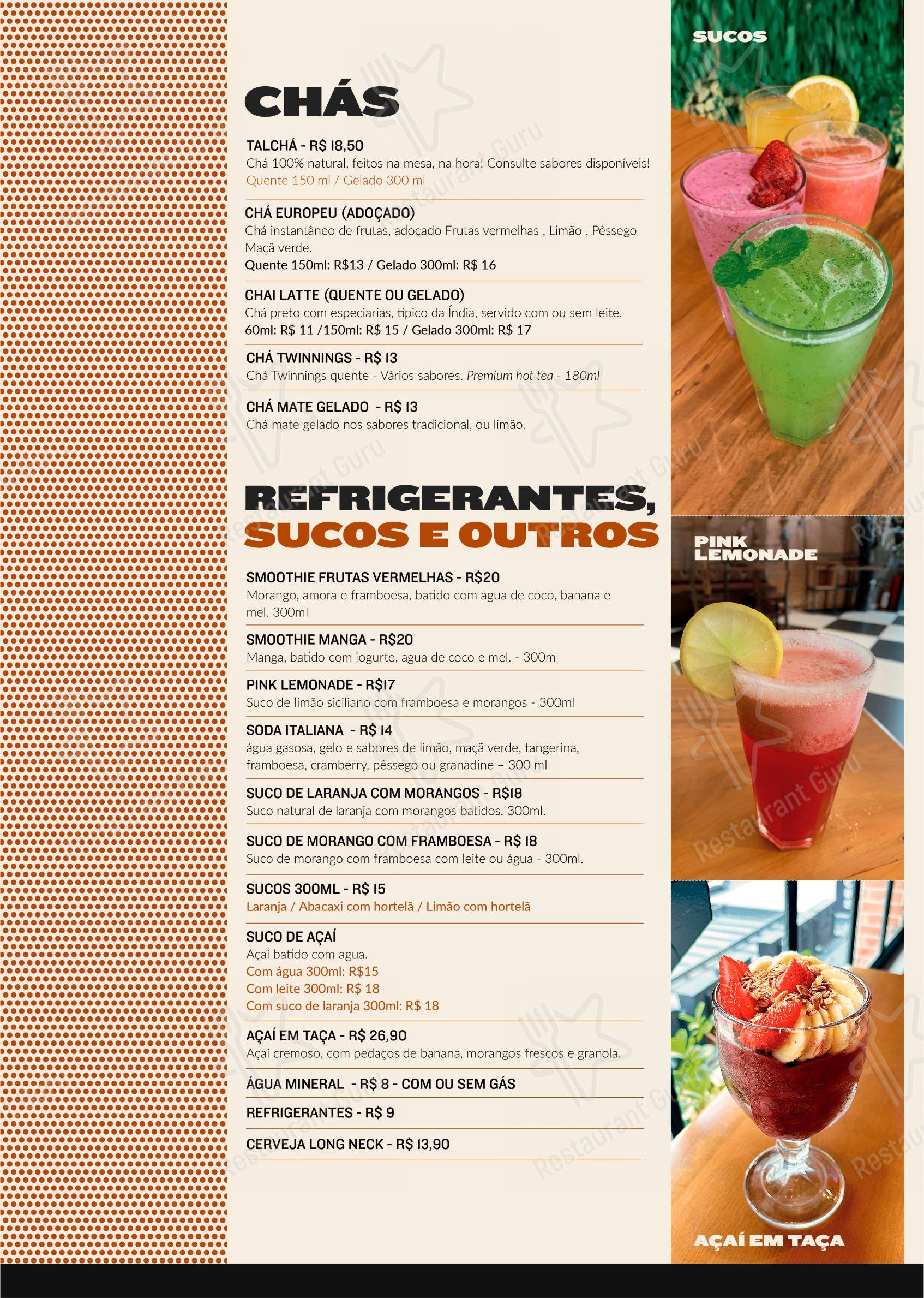 FILLMORE Ipiranga em São Paulo - Menu