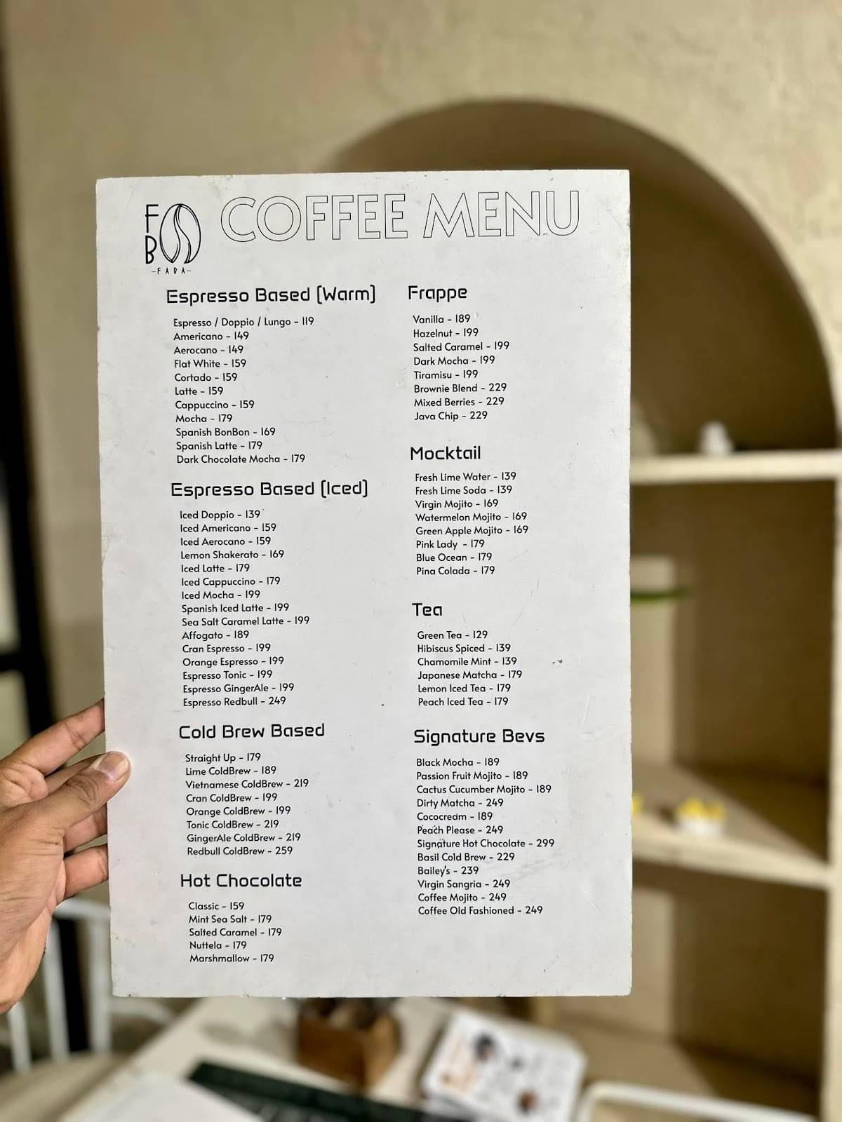 Faba Café & Bistro menu