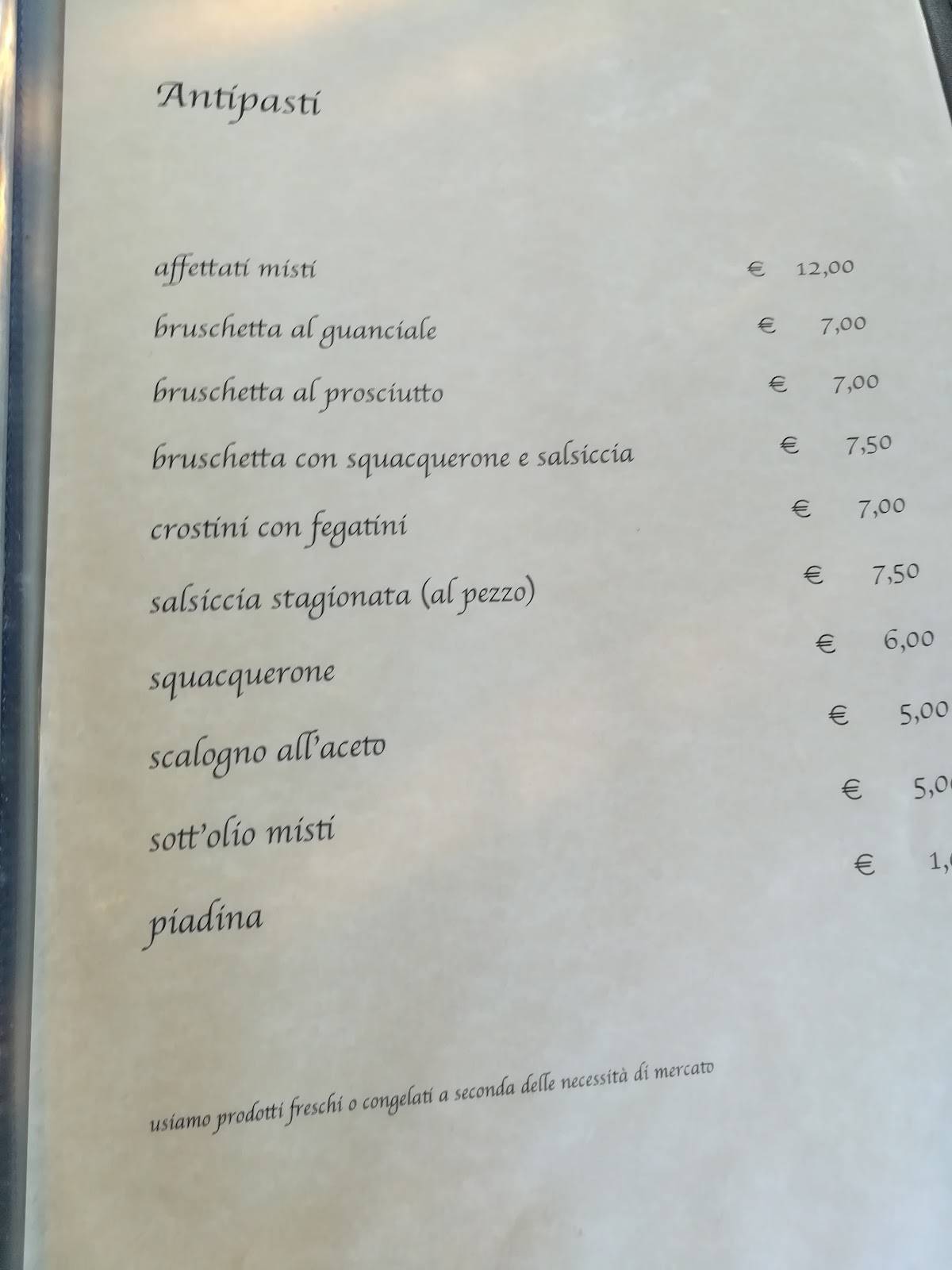 la cantina di spello menu