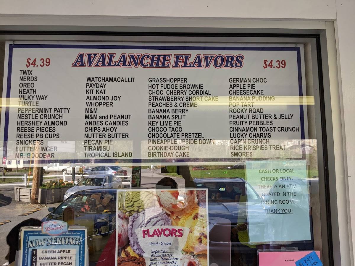 Menu at Dairy Creme Corner restaurant, Fairmont